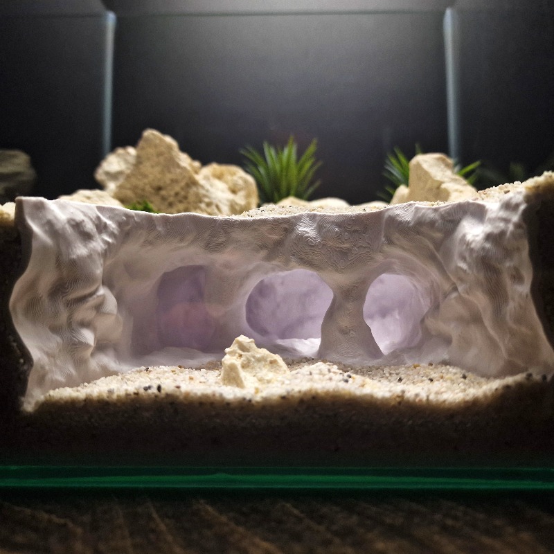 Aquarium Plant Root Tabs - 3D Printed Forked Cave Aquarium Reptile