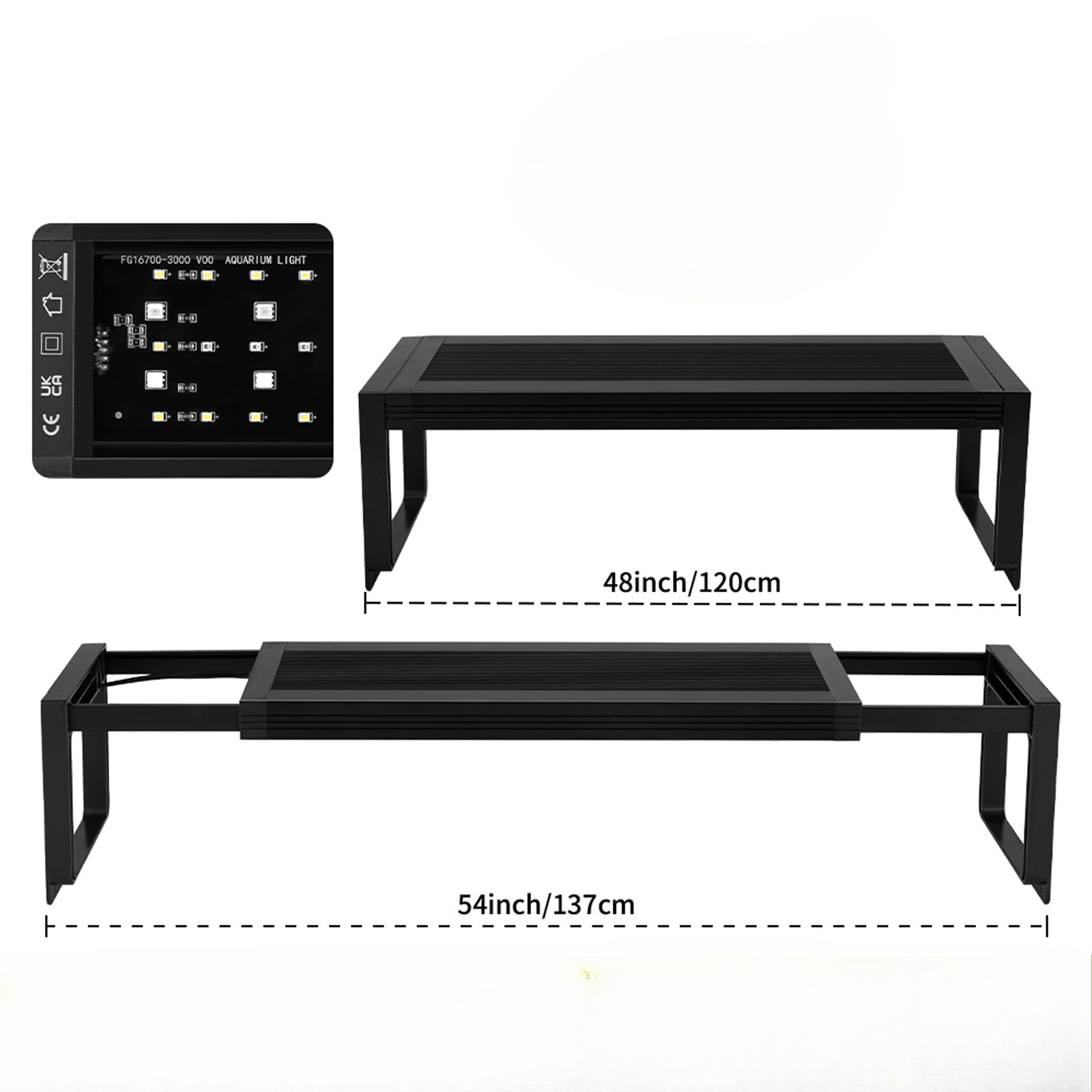 Planted Aquarium Hanging Light - 100V-240V Aquarium 24/7 Full Spectrum Lighting