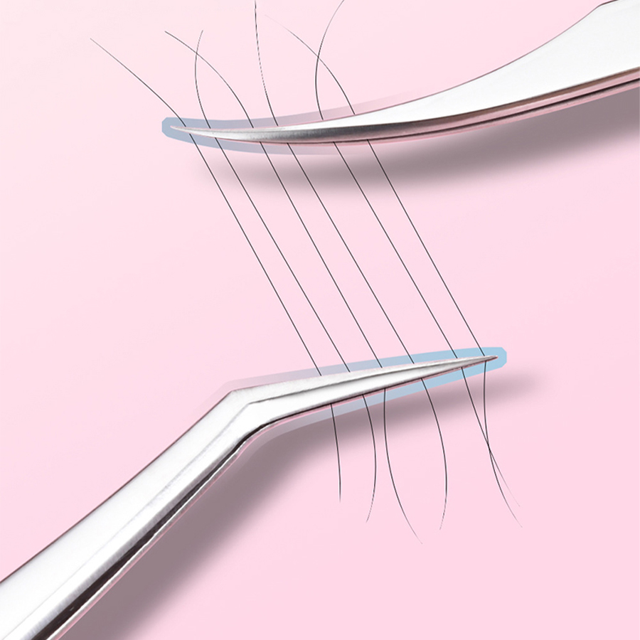 Planted Clip Tweezers - Stainless Steel Eyelash Tweezers High-density Flowering