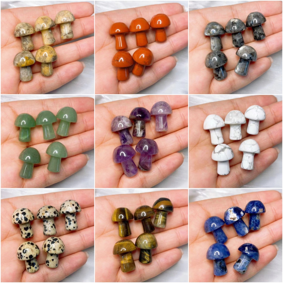 Aquarium Plant Ornament - Natural Crystal Mini Mushroom Gem Stone