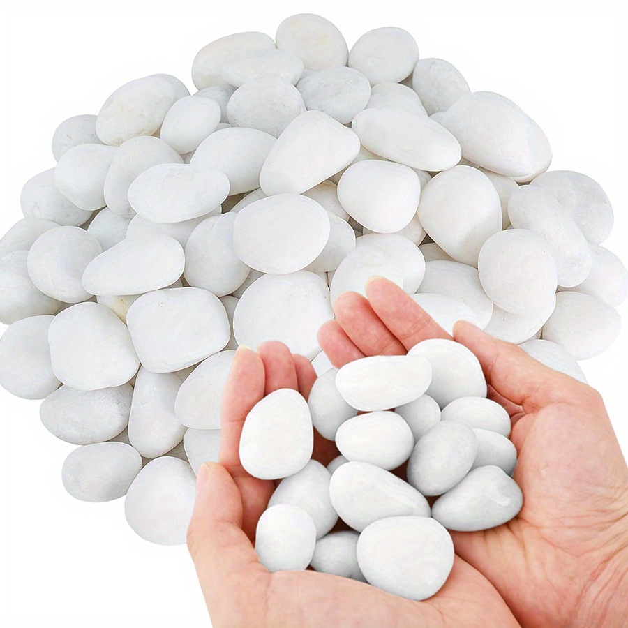 Aquarium Planted Tank - 200/400g White High Polished Natural Pebbles