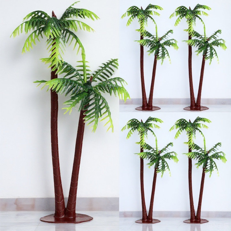 Aquarium Planted Tank - 5Pcs Artificial Coconut Tree Decor Realistic