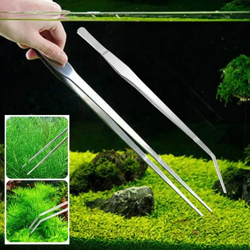 Planted Clip Tweezers - 38cm Stainless Steel Aquarium Tweezers Pliers