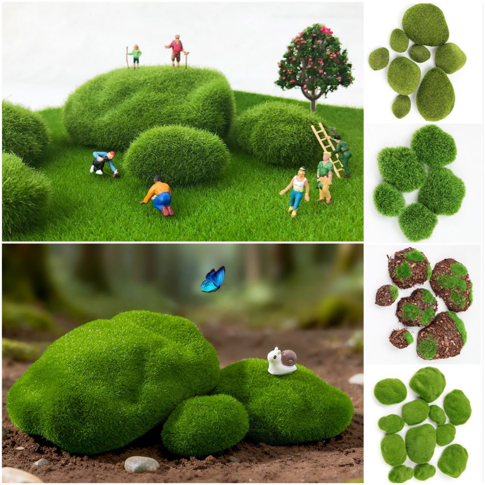 2/4/6/10PCS Green Artificial M - Planted Aquarium With Rocks recension och pris