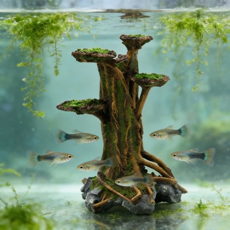 Artificial Moss Tree Driftwood - Aquarium Plant Roots recension och pris
