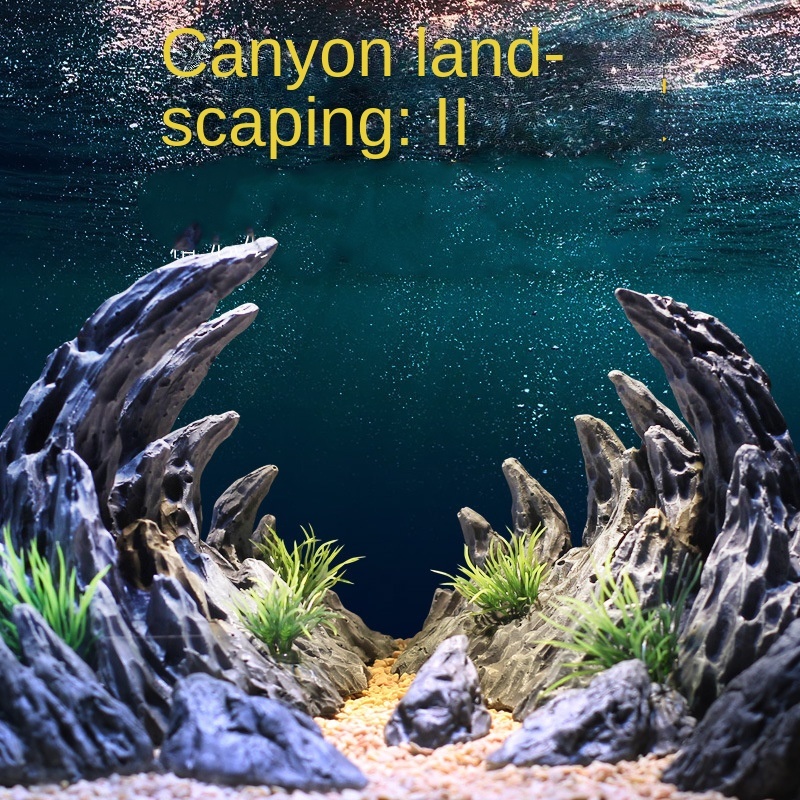 Fish Tank Simulation Stone Can - Planted Aquarium With Rocks recension och pris